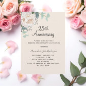 Invitation Linerie de verdure florale pour les 25 ans de mari