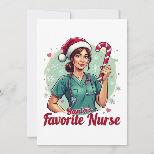 Invitation L'infirmière préférée du Père Noël (Devant)