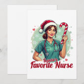 Invitation L'infirmière préférée du Père Noël (Devant / Derrière)