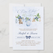 Invitation Linge à linge Baby Shower Ourson Sucré aux Baies  (Devant)