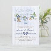 Invitation Linge à linge Baby Shower Ourson Sucré aux Baies  (Debout devant)