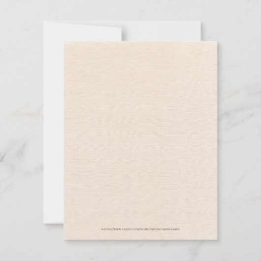 Invitation Linge beige Simple Fête des mariées de script noir (Dos)