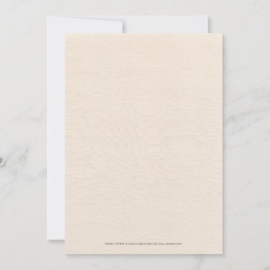 Invitation Linge Beige Simple Noir Script Enregistrer La Date (Dos)