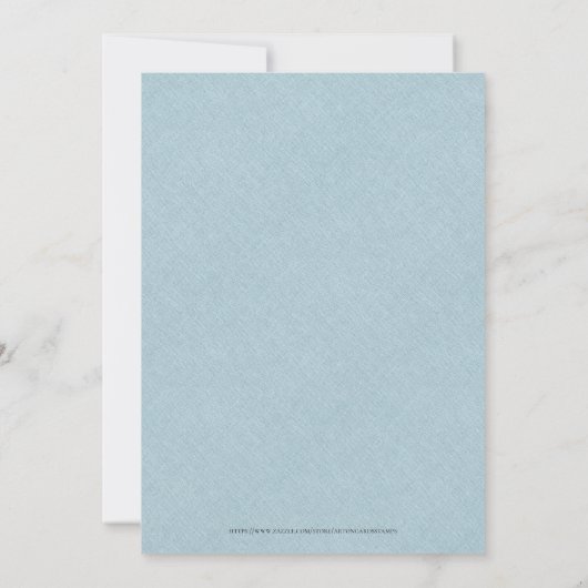 Invitation Linge Bleu Clair Simple Script Noir Enregistrer La (Dos)