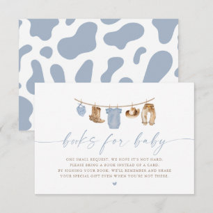 Invitation Linge de bébé bleu Little Cowboy Baby Shower
