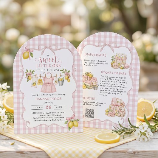 Invitation Linge de bébé Citron Fête Prénatale Bébé