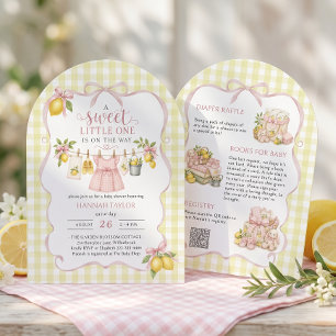 Invitation Linge de bébé Citron Fête Prénatale Bébé