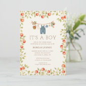 Invitation Linge de bébé de ferme Baby Shower (Debout devant)