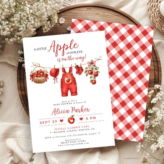 Invitation Linge de bébé shower apple de nos yeux