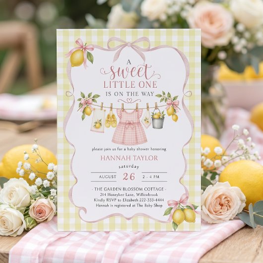 Invitation Linge de citron Baby Shower
