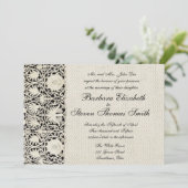 Invitation Linge de dentelle mariage blanc classique jolie (Debout devant)