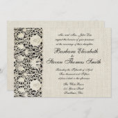 Invitation Linge de dentelle mariage blanc classique jolie (Devant / Derrière)