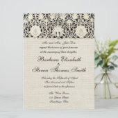 Invitation Linge de dentelle mariage blanc classique jolie (Debout devant)