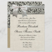 Invitation Linge de dentelle mariage blanc classique jolie (Devant / Derrière)