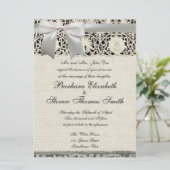 Invitation Linge de dentelle mariage blanc classique jolie (Debout devant)