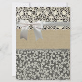 Invitation Linge de dentelle mariage blanc classique jolie (Dos)