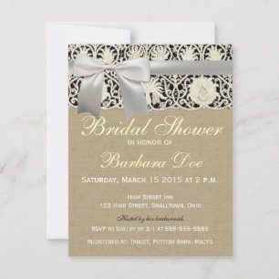 Invitation Linge de dentelle mariage blanc classique jolie