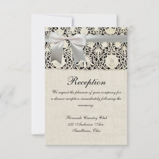 Invitation Linge de dentelle mariage blanc classique jolie (Devant)