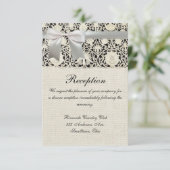 Invitation Linge de dentelle mariage blanc classique jolie (Debout devant)