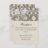 Invitation Linge de dentelle mariage blanc classique jolie (Devant / Derrière)