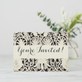 Invitation Linge de dentelle mariage blanc classique jolie (Debout devant)