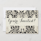 Invitation Linge de dentelle mariage blanc classique jolie (Devant)