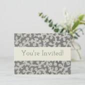 Invitation Linge de dentelle mariage blanc classique jolie (Debout devant)