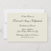 Invitation Linge de dentelle mariage blanc classique jolie (Dos)