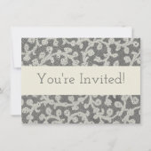 Invitation Linge de dentelle mariage blanc classique jolie (Devant)