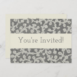 Invitation Linge de dentelle mariage blanc classique jolie