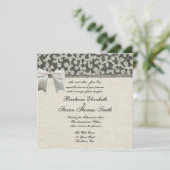 Invitation Linge de dentelle mariage blanc classique jolie (Debout devant)
