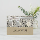 Invitation Linge de dentelle mariage blanc classique jolie (Debout devant)