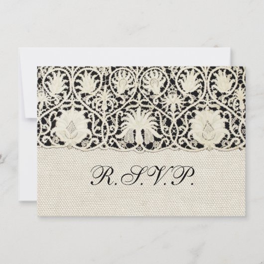 Invitation Linge de dentelle mariage blanc classique jolie (Devant)