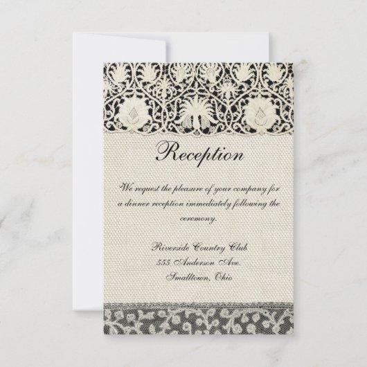 Invitation Linge de dentelle mariage blanc classique jolie (Devant)