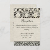 Invitation Linge de dentelle mariage blanc classique jolie (Devant / Derrière)