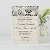 Invitation Linge de dentelle mariage blanc classique jolie (Debout devant)