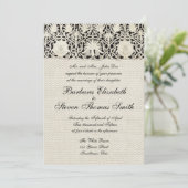 Invitation Linge de dentelle mariage blanc classique jolie (Debout devant)