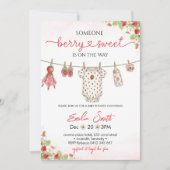 Invitation Linge de fraise Baby shower (Devant)