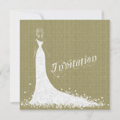 Invitation Linge de lit beige Burlap & Mariage blanc Invitati (Dos)