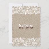 Invitation Linge de lit beige et dentelle florale blanche Inv (Dos)