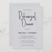 Invitation Linge de maison gris Simple Script blanc Dîner de  (Devant / Derrière)