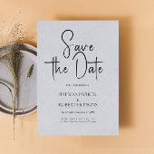 Invitation Linge gris clair Simple Script noir Enregistrer la