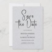 Invitation Linge gris clair Simple Script noir Enregistrer la (Devant)