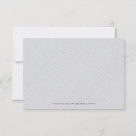 Invitation Linge gris Simple Noir Script Détails du Mariage (Dos)