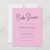 Invitation Linge rose clair Fête des mariées de script noir s (Devant)