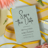 Invitation Linge Vert pâle Simple Script noir Enregistrer la