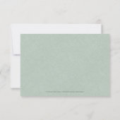 Invitation Linge vert Simple Noir Script Détails du Mariage (Dos)