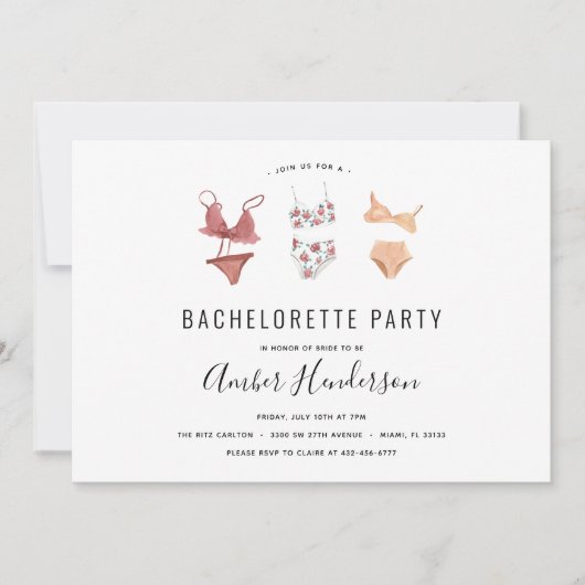 Invitation Lingerie Bachelorette (Devant)