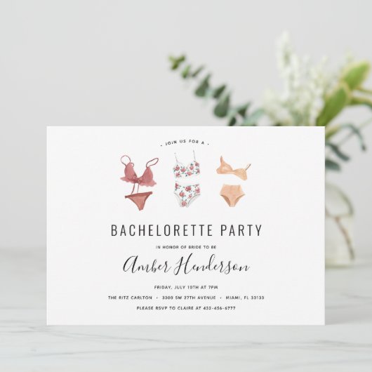 Invitation Lingerie Bachelorette (Debout devant)