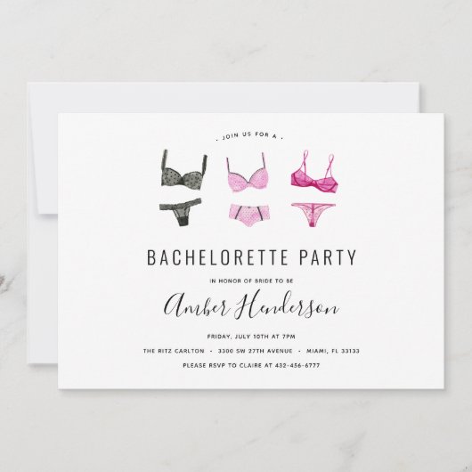 Invitation Lingerie Bachelorette (Devant)
